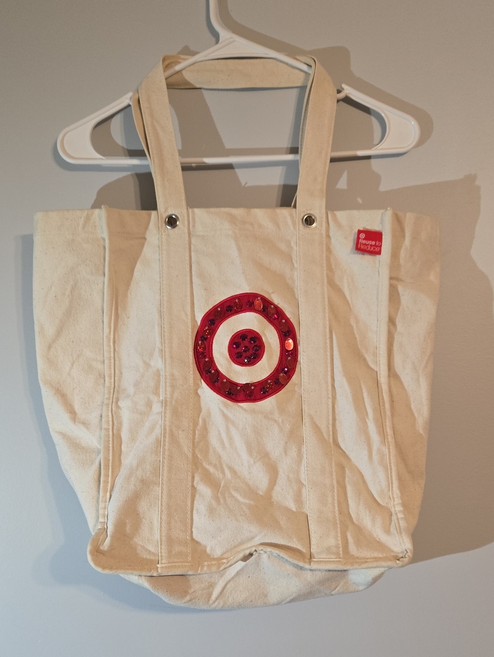 Bedazzled Target Reusable Canvas Bag, 100% Cotton